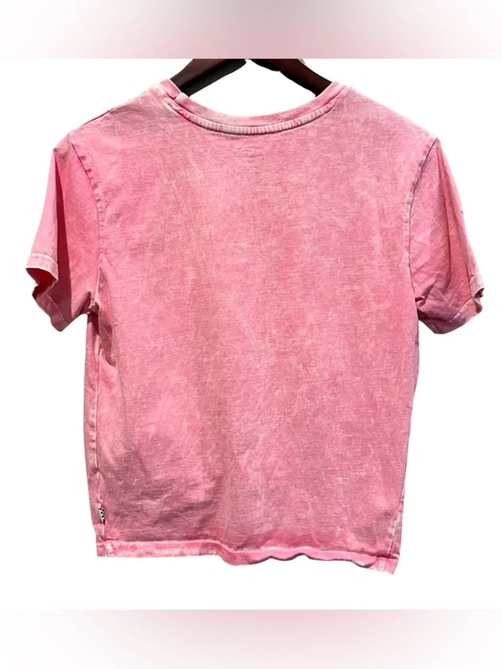 Vans Pink Acid Wash Short Sleeve Tied Knot Pullover Top Women’s Size Small - Picture 4 of 7